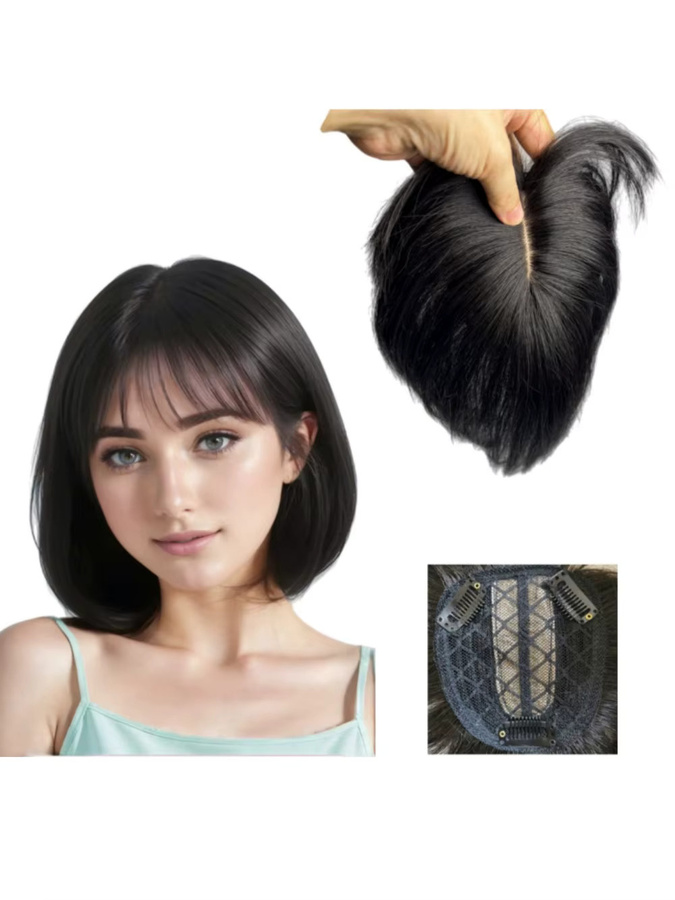 Anemone Echthaar-Topper mit Spitzenbasis, Clip-in-Haarteile, Damen - Bild 6