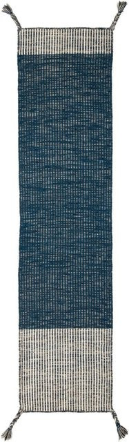 Flair Rugs Wollteppich Indira Runner Blau gestreift B/T: 60 x 200 cm - Bild 1