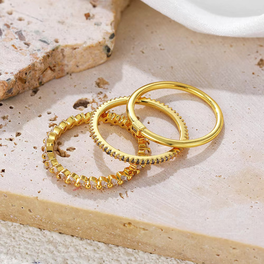 3piar Ring Set, CZ Zirkon, Damen - Bild 3