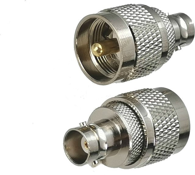 BNC Weiblich zu UHF PL259 Stecker RF Koaxial Konverter Adapter Gerade, Silber - Bild 1