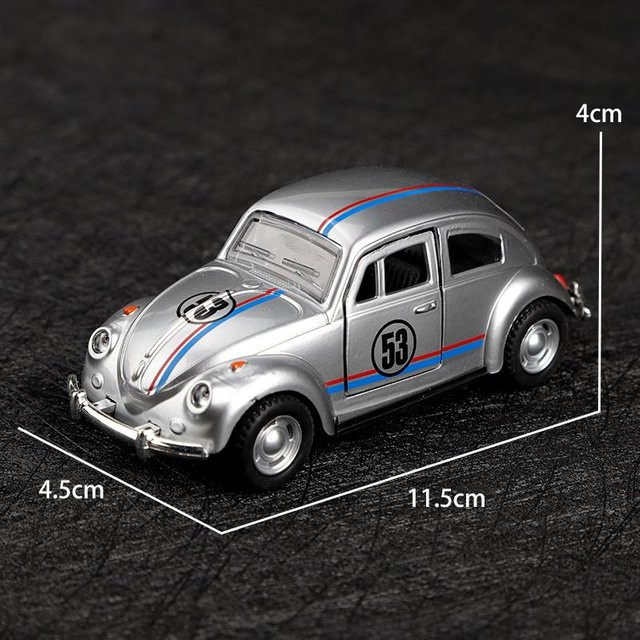 Linyi toy car Klassischer Retro-Legierungs-Käfer, Pull-Back-Auto, 1:38, ab 4 Jahren - Bild 1
