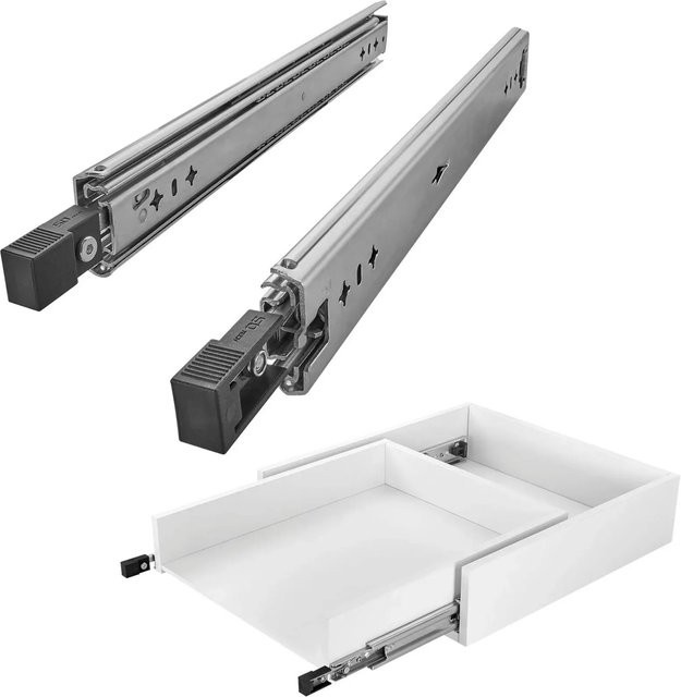SO-TECH Schwerlastauszug VarioSlide KV2-100-H53-L800-EH Schubladenschiene mit Lock In Out Einrastfunktion, Schwarz, Belastbar bis 100 kg - Bild 1