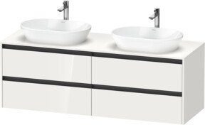 Duravit Waschtischunterschrank Ketho.2 in Weiß Hochglanz, wandhängend mit 4 Schubladen, Breite: 160 cm, Tiefe: 55 cm, Höhe: 56,8 cm - Bild 1