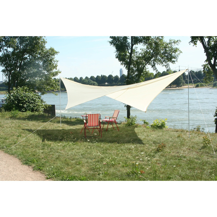Floracord Camping Viereckssonnensegel aus Nylongewebe, Farbe: Sand, B/B: 400 x 400 cm - Bild 2