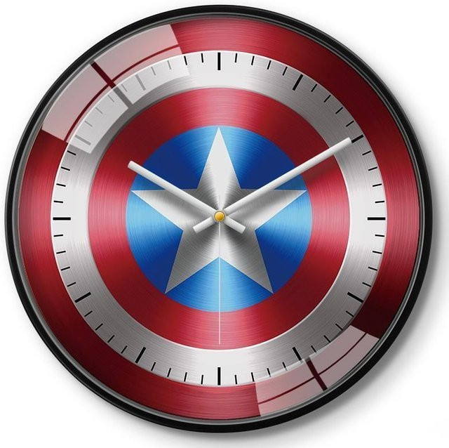 DewBloom Marvel Wanduhr mit Captain America, Iron Man und Spider-Man Muster für das Kinderzimmer, rund, Mehrfarbig, Durchmesser: 30,48 cm - Bild 1