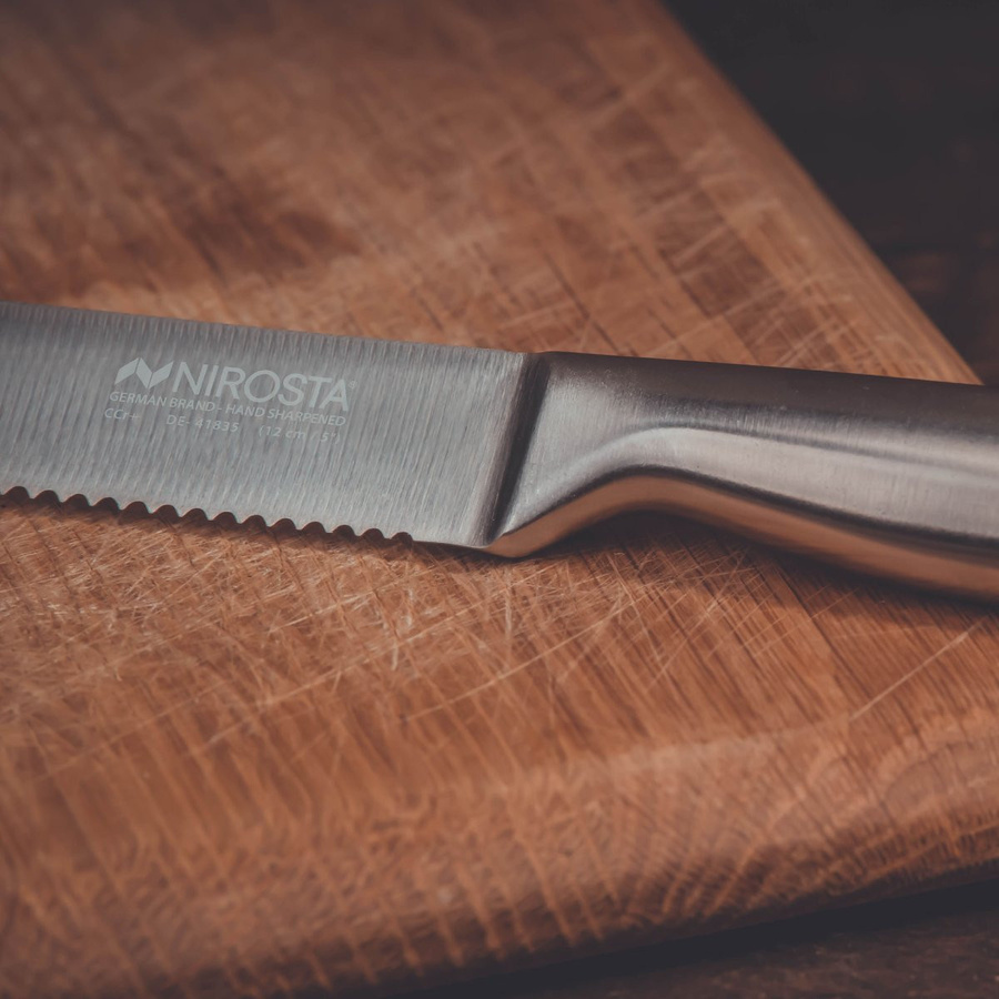 Nirosta Küchenmesser gezahnt Star aus Edelstahl in Silber mit 12 cm Klinge - Bild 2