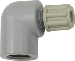 Riegler Winkel-Aufschraubverschraubung G 1/8 für Schlauch 4/6 mm, Grau, Kunststoff - Bild 1