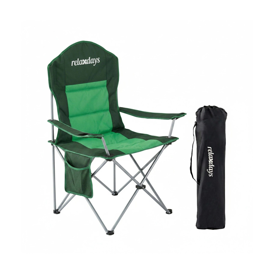 Relaxdays Campingstuhl aus Stahl in Grün mit Armlehnen und Getränkehalter, faltbar, H: 108 cm, B: 86 cm, T: 61 cm - Bild 2