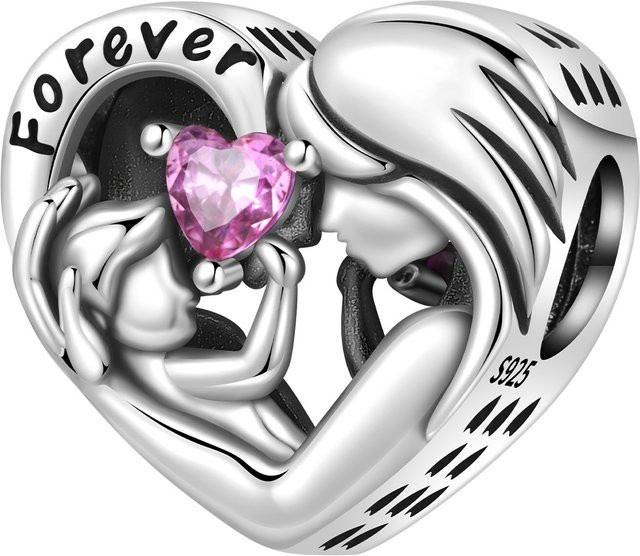 MISEFF Charm Mutter-und-Baby-Herzperle, 925 Silber - Bild 1