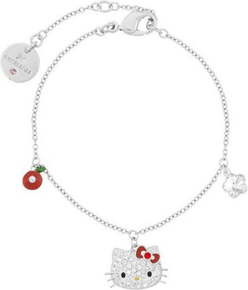 Swarovski Armband, Hello Kitty Apfelblüte, Silber, Kristall, Damen - Bild 1