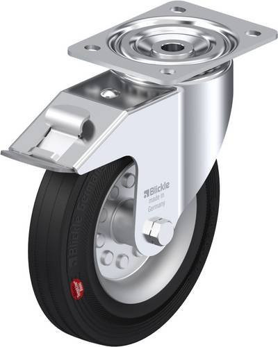 Blickle Lenkrolle LI-VEHI 200R-FI mit Feststeller in Silber, Rad-Durchmesser: 20 cm, Tragfähigkeit: 180 kg - Bild 1