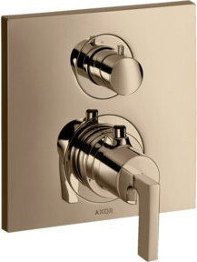 Hansgrohe Axor Citterio UP-THM Fertigmontageset mit Einhebelmischer und Thermostat in Gold - Bild 1