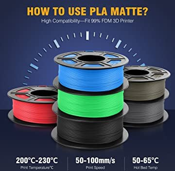 JAYO PLA Matt Mehrfarben-Filament für 3D-Drucker, 1,75 mm Durchmesser, FDM-Material - Bild 1