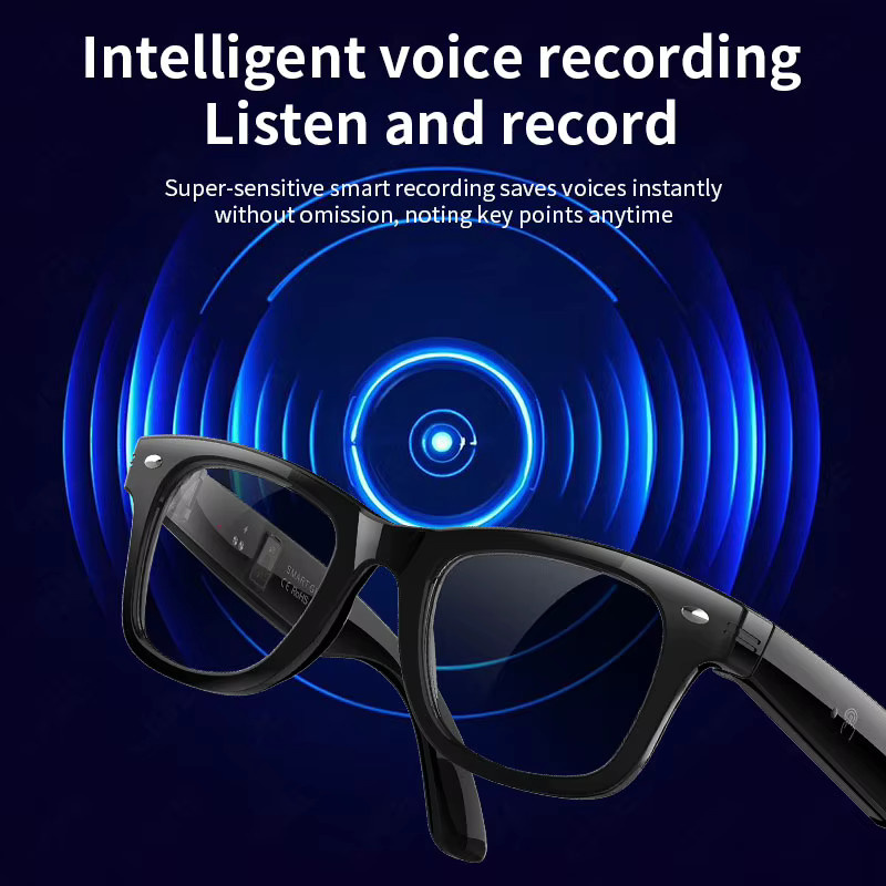 LIGE AI Smart Brille in Schwarz mit Bluetooth, Herzfrequenz-, Blutsauerstoff- und Temperaturmessung sowie Übersetzungsfunktion und Musikwiedergabe - Bild 5