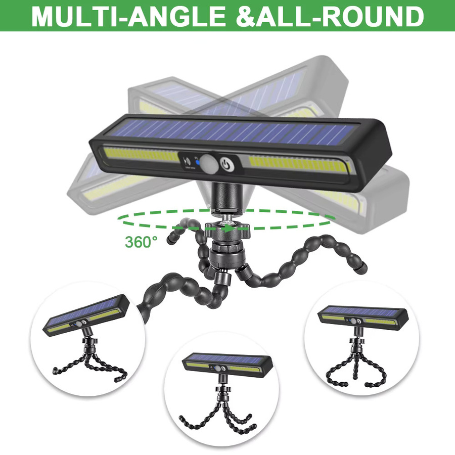 UMEXUS Solar-Bewegungsmelder-Leuchten für den Außenbereich, 36 LED Wandleuchten in Schwarz, wasserdichte Sicherheitsleuchten für Garten und Zaun, B/T/H: 4,06 x 4,06 x 2,28 cm - Bild 4