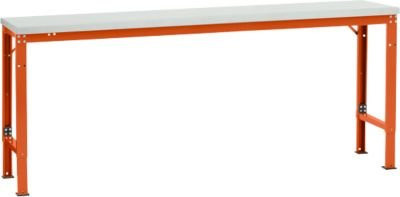 Manuflex Grundtisch UNIVERSAL Spezial höhenverstellbar aus Kunststoff in Lichtgrau und Rotorange B/T: 200 x 80 cm - Bild 1
