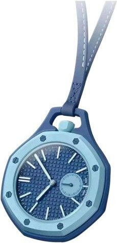 Amusedly Taschenuhr mit achteckigem Hohlgehäuse in Blau, mechanische Quarz-Analoguhr aus Kunststoff - Bild 1