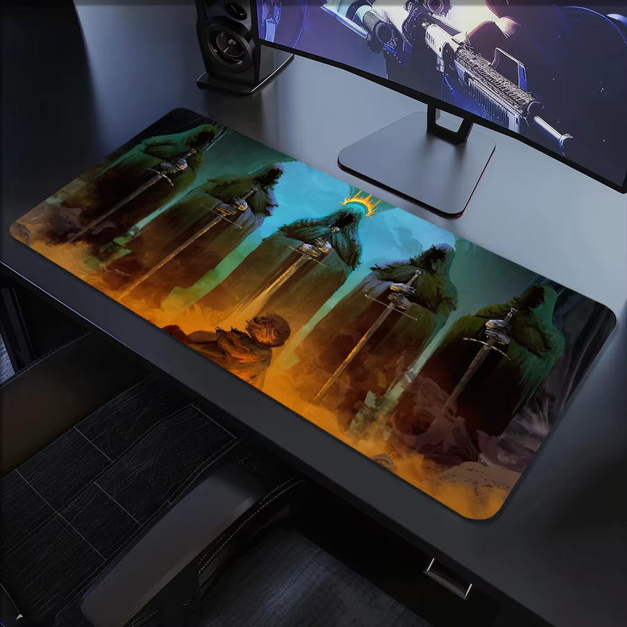 L-Lord of The Rings Middle Earth Map Mauspad, rutschfest und verdickt, großes Gaming-Mauspad für Büro und Studium, Multicolour - Bild 6