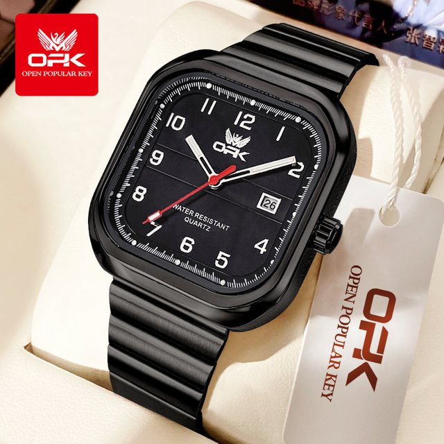 OPK Armbanduhr, Digitaluhr, Quarz, Edelstahl, Silber, Herren - Bild 1