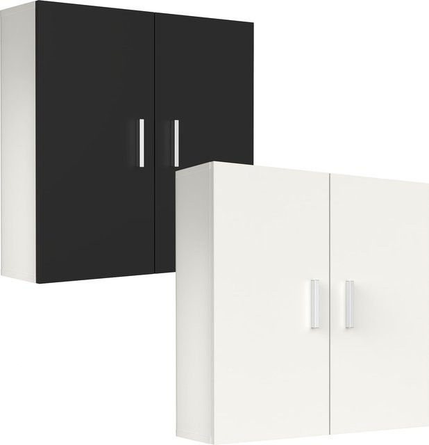VCM Badschrank aus Holz in Weiß mit 2 Türen und 2 Fächern, H x B x T: 60 x 60 x 18 cm - Bild 1