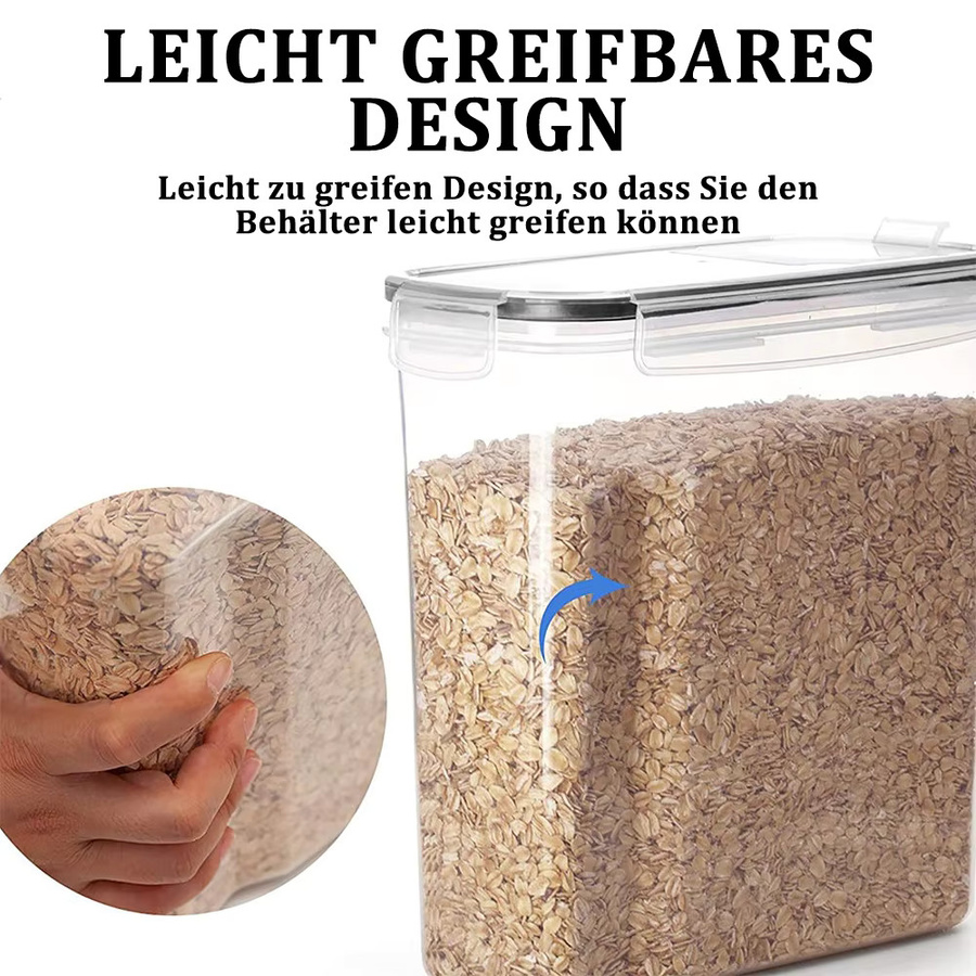 LONENESSL Luftdichte Lebensmittelbehälter aus Glas mit Deckel, Transparente Aufbewahrungsgläser für Müsli und Küchenorganizer, Auslaufsicher - Bild 1