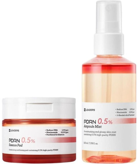 LEADERS PDRN 0,5% Ampullen-Nebel & Essence-Pad-Set, 100 ml, 70 Pads - Bild 1
