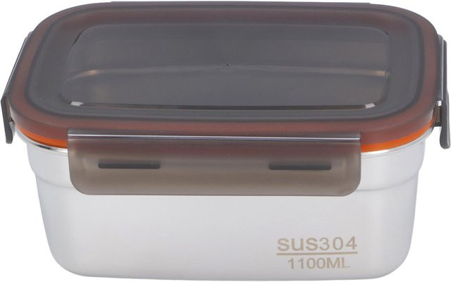 CosyHome Edelstahl Lebensmittelaufbewahrungsbehälter auslaufsicher rechteckig, Weiß, 1100 ml - Bild 1