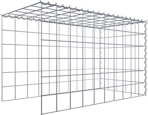 Gabiona Anbaukorb Raised Bed aus Stahl, silbergrau, B/T/H: 60 x 100 x 50 cm - Bild 1