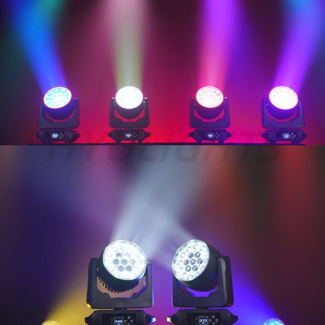 HYULIGHTS 4er Set LED Moving Head RGBW Wash Light mit Zoom und Halo-Effekt für DJ, Bar und Bühne, Schwarz - Bild 1
