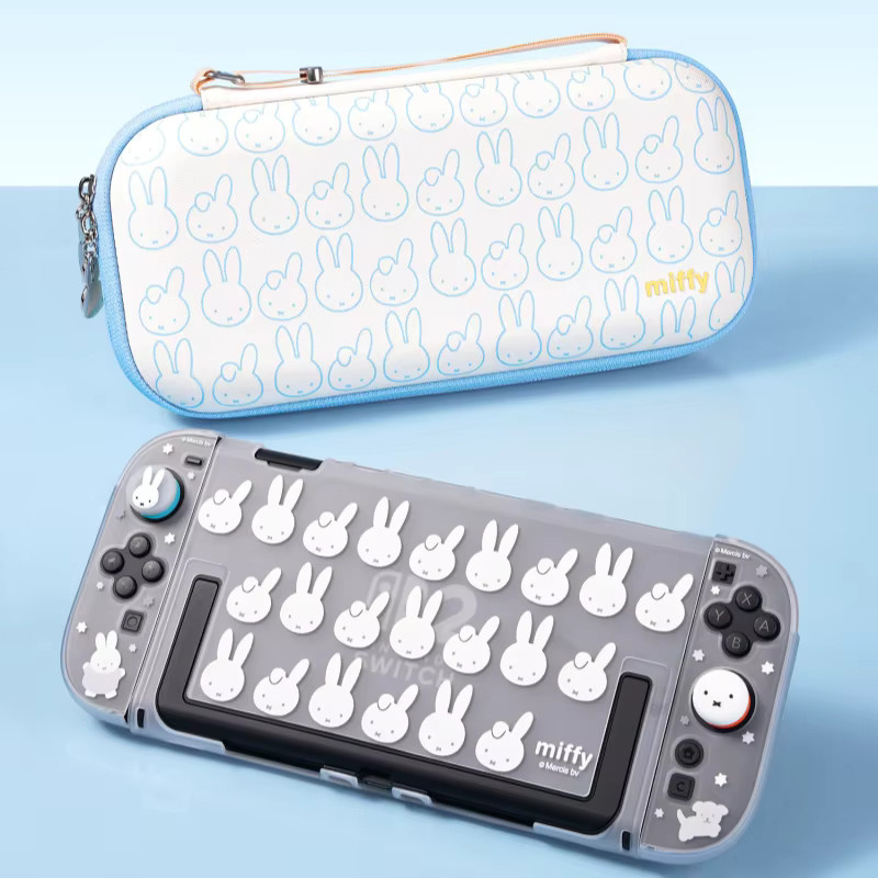 Geekshare Miffy Schutzhülle für Nintendo Switch 2, halbtransparent mit Daumenknopfkappe - Bild 2