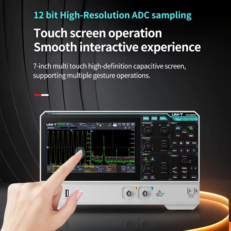 UNI-T Oszilloskop UPO1154HD UPO1082HD mit 2/4 Kanälen, 1,25 GSa/s, 80/150 MHz Bandbreite und 12-Bit ADC - Bild 3