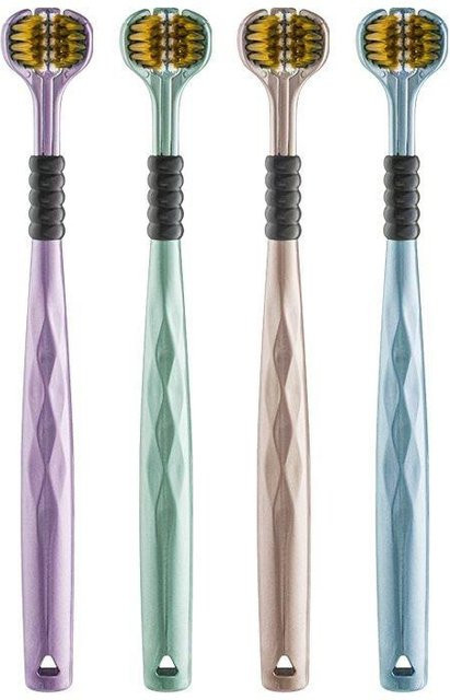 NATAWA Zahnbürste, 4 Stück, U-förmig, weichborstig, grau, Unisex - Bild 1