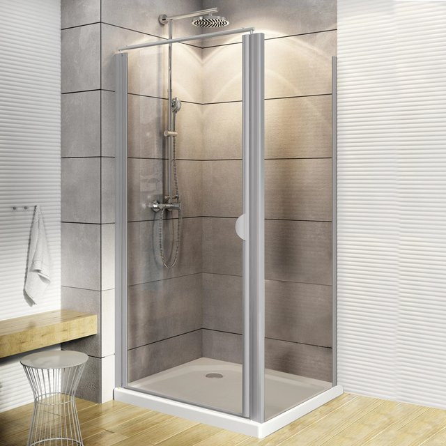 Schulte Duschkabine Sunny Drehtür mit Seitenwand aus Glas in Silber und Natur-Alu, B/T/H: 185 x 90 x 90 cm - Bild 1