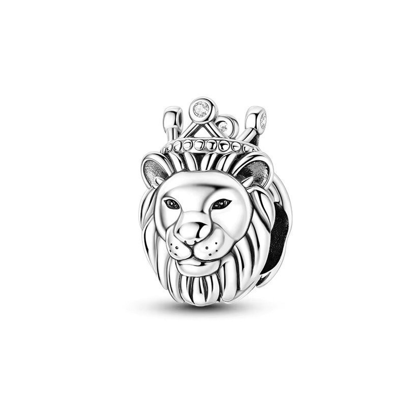 Parmuz Charm 925 Silber, Perle, CZ-Zirkon, Krone, Löwe, Damen - Bild 2