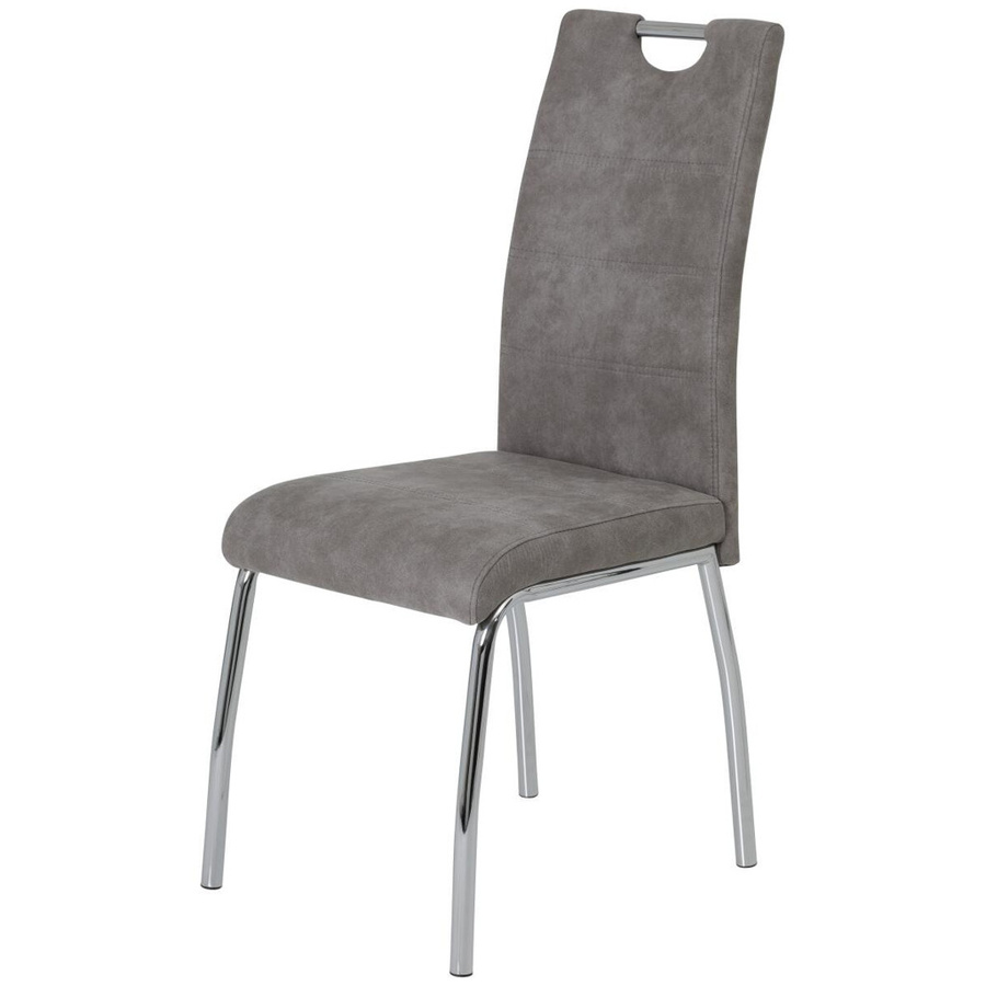 4er Set Stühle Hela in Grau im Vintage-Design aus Microfaser, B/H/T: 44 x 98 x 61 cm - Bild 3