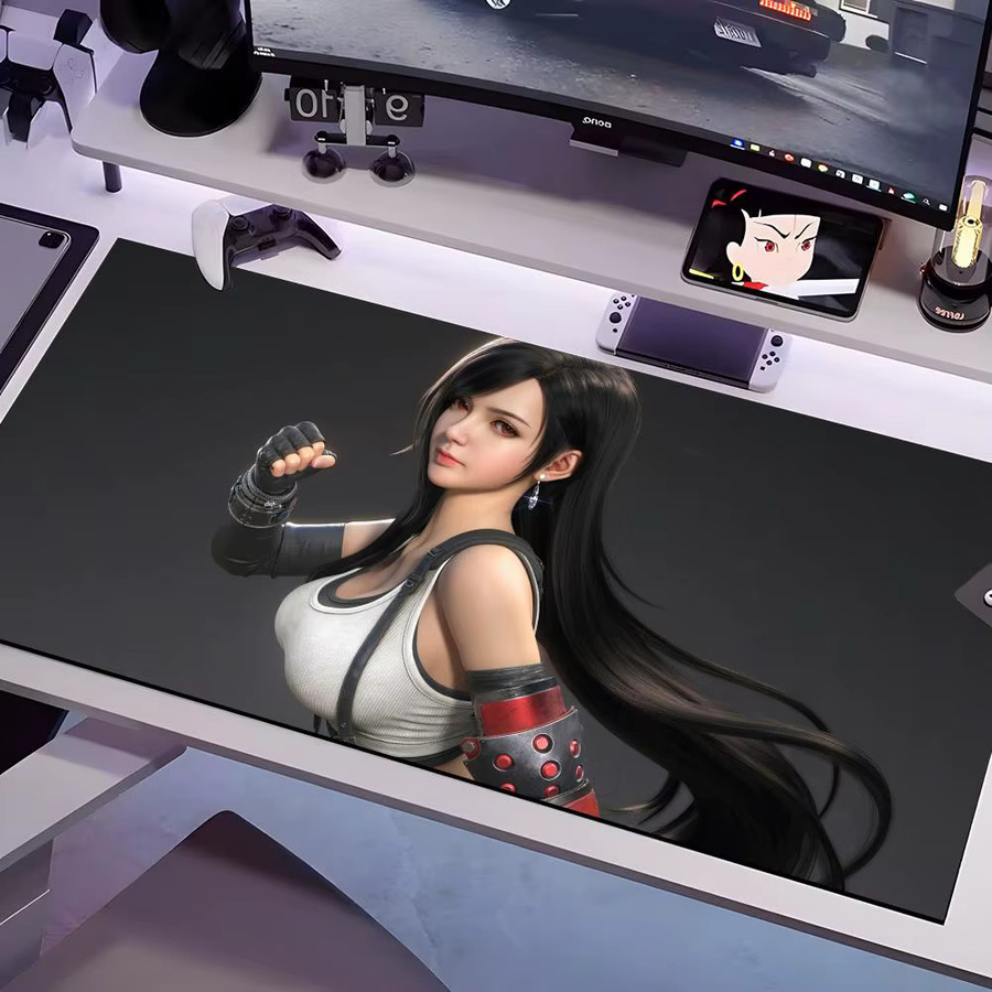 T-tifa Final Fantasy 7 Mauspad Schwarz aus Gummi für Computer und Gaming - Bild 2