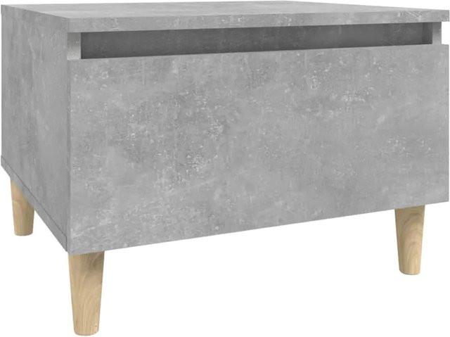 vidaXL Beistelltisch in Betongrau aus Holzwerkstoff und Eukalyptus Massivholz, B/T/H: 46 x 46 x 35 cm - Bild 1