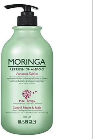 Baron Moringa Shampoo, 1000 ml, für strapaziertes und trockenes Haar