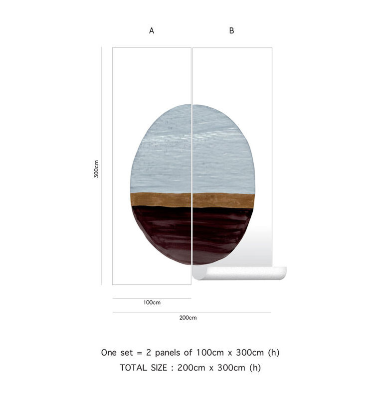 Tenue de Ville Wandbild Totem Frost – Abstraktes modernes Textilbild in Mehrfarbig in Ovaler Form - Bild 3