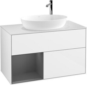 V&B Waschtischunterschrank Finion 100 Wandbeleuchtung in Weiß lackiert B/T/H: 100 x 50,1 x 50,1 cm - Bild 1