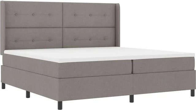 vidaXL LED Boxspringbett mit Matratze in Taupe, B/T/H: 200 x 200 x 28 cm - Bild 1