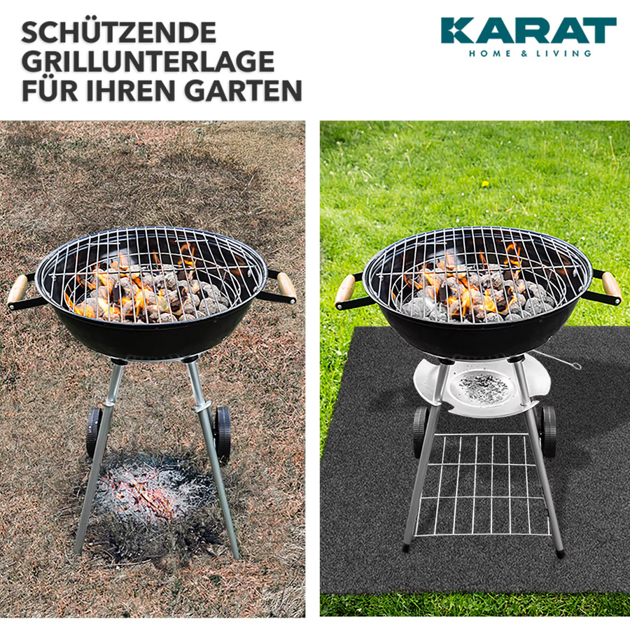 Floordirekt Grillschutzmatte Dalton, rutschhemmend und schwer entflammbar für Balkon und Terrasse, Anthrazit - Bild 3