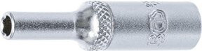 BGS Steckschlüssel-Einsatz Super Lock tief Antrieb Innenvierkant 6,3 mm 1/4 Zoll SW 4 mm silber aus Edelstahl - Bild 1