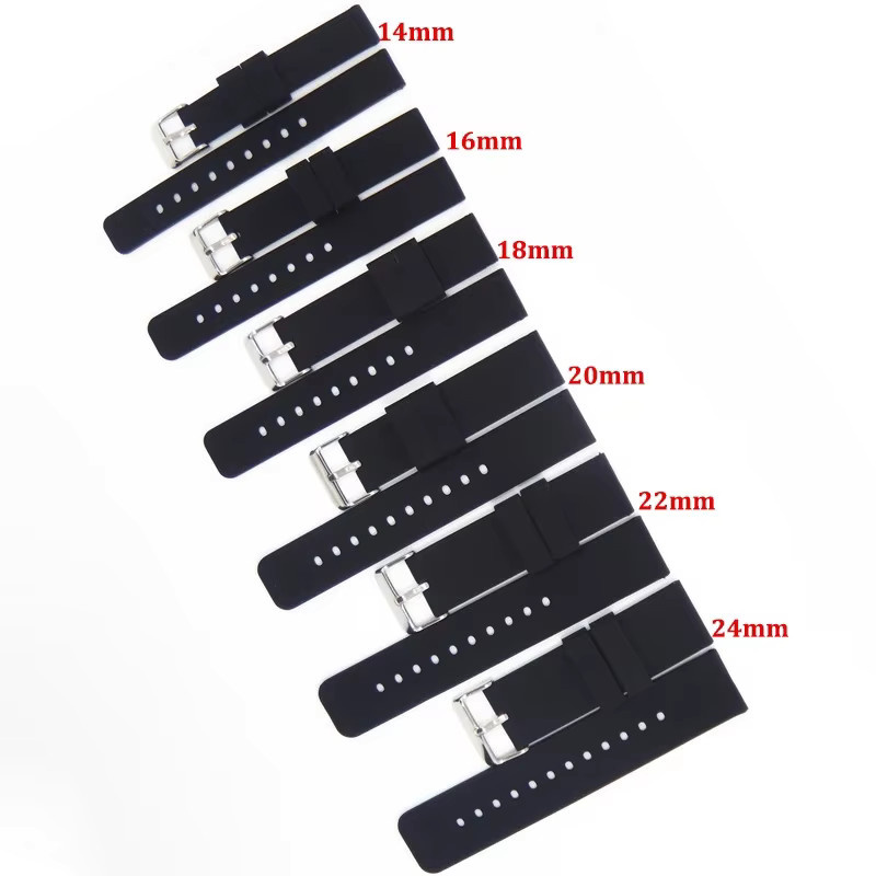 Uhrenarmband Silikon, Schwarz, Unisex - Bild 2
