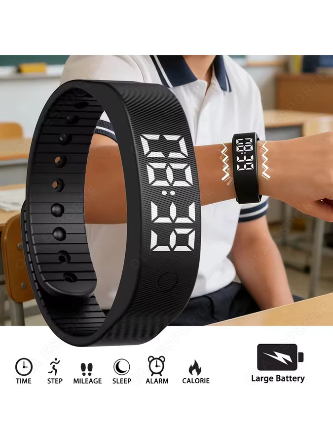 Ola Esporte Fitness Tracker mit Schrittzähler und vibrierendem Alarm, wasserdicht, Schwarz - Bild 5