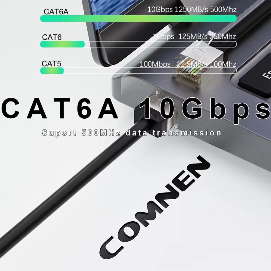 COMNEN Ethernet LAN Kabel Cat 6A FTP RJ45 Patchkabel Schwarz, 24 Stück, 0,1–1 m - Bild 2