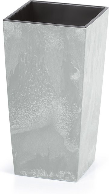 PROSPERPLAST Blumentopf mit Einsatz in Grau Betonoptik, B: 27 cm, H: 50 cm, T: 27 cm - Bild 1