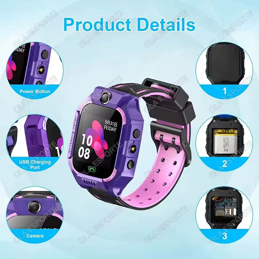 Ola Esporte Kinder-Smartwatch HW12 mit GPS-Ortung, SIM-Karte, Anruffunktion und Kamera, wasserdicht, Farbe: Grün - Bild 5