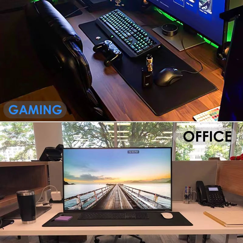 Urgrico Gaming-Mauspad Schwarz mit genähtem Rand und rutschfester Gummibasis - Bild 6