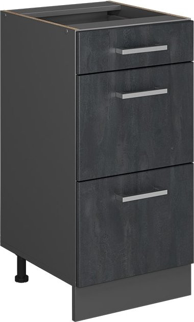 Vicco R-Line Schubladenunterschrank in Schwarz und Anthrazit ohne Arbeitsplatte, Breite: 40 cm - Bild 1